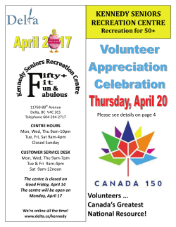 KENNEDY SENIORS RECREATION CENTRE Volunteers