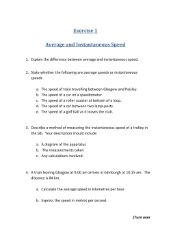 Exercise 1 Average and Instantaneous Speed