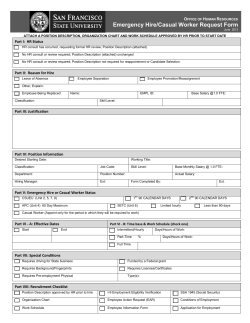 Emergency Hire/Casual Worker Request Form