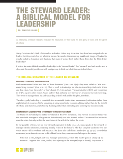 THE STEWARD LEADER: A BIBLICAL MODEL FOR LEADERSHIP