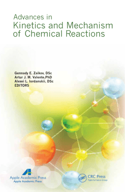 2013 Advances in Kinetics and Mechanism of Chemical Reactions