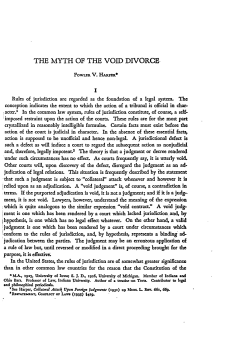 The Myth of the Void Divorce - Duke Law Scholarship Repository
