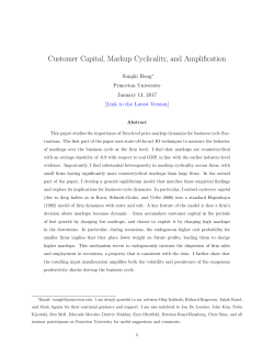 Customer Capital, Markup Cyclicality, and