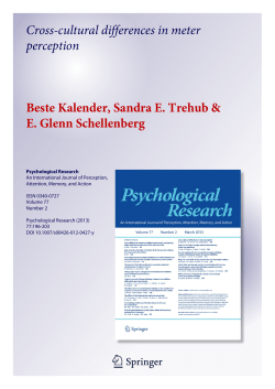 Cross-cultural differences in meter perception Beste Kalender