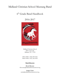 6th Grade Band Handbook - Midland Christian School