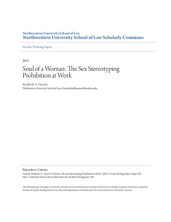 Soul of a Woman: The Sex Stereotyping Prohibition at Work