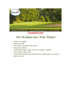 Upcoming Events The Meridian Sun "Fun Times"