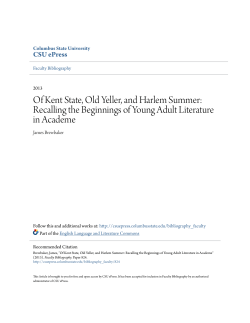 Of Kent State, Old Yeller, and Harlem Summer
