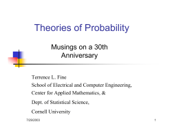 Theories of Probability - Society for Imprecise Probability: Theories