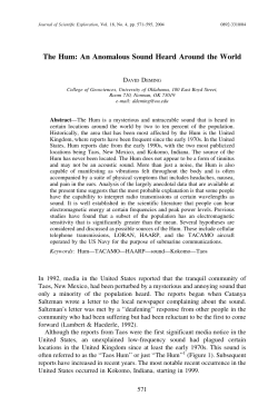 The Hum: An Anomalous Sound Heard Around the World