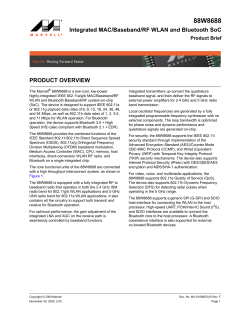 Marvell - Wireless - 88W8688 Product Brief