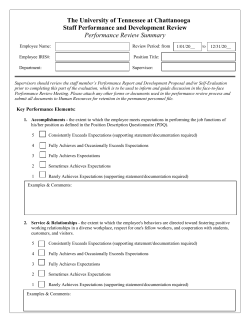 Performance Review Summary Form