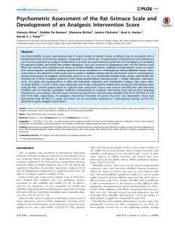 Psychometric Assessment of the Rat Grimace Scale and