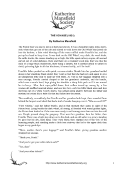 The Voyage - Katherine Mansfield Society