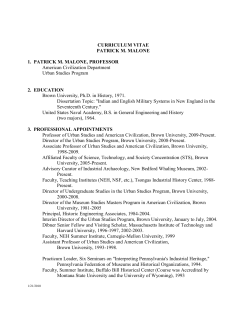 CURRICULUM VITAE PATRICK M. MALONE 1. PATRICK M