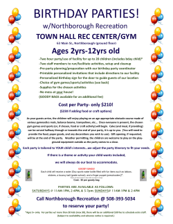 birthday parties! - Northborough Recreation