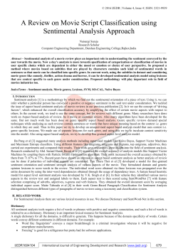 A Review on Movie Script Classification using Sentimental