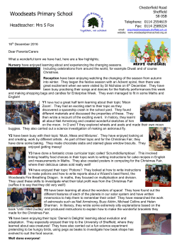 Newsletter - 16th December 2016