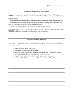 Development of the Theory of Plate Tectonics Purpose: To
