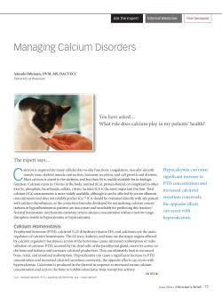 Managing Calcium Disorders