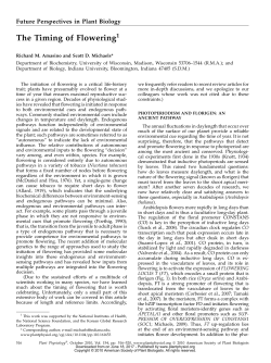 The Timing of Flowering1
