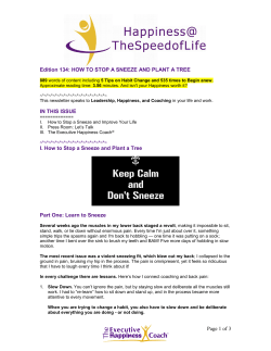 How to Stop a Sneeze and Plant a Tree