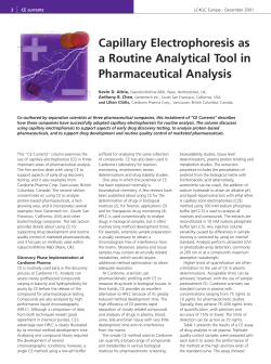 CE as a Routine Analytical Tool in Pharmaceutical Analysis