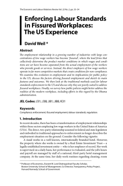 Enforcing Labour Standards in Fissured Workplaces: The US