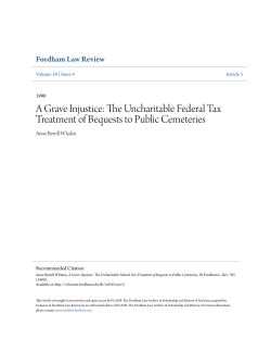 A Grave Injustice: The Uncharitable Federal Tax Treatment of