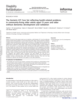 The Geriatric ICF Core Set reflecting health-related