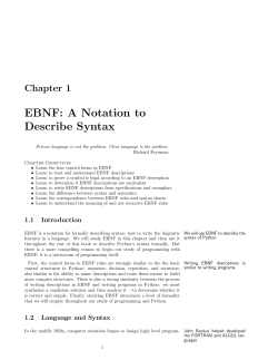 EBNF: A Notation to Describe Syntax