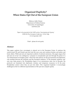 Organized Duplicity - European International Studies Association