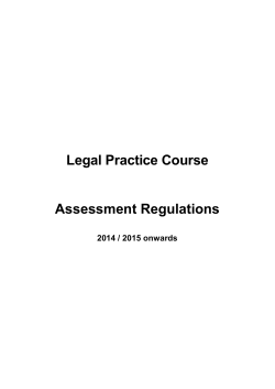 Legal Practice Course Assessment Regulations