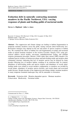 Extinction debt in naturally contracting mountain meadows in the