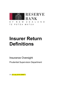 Insurer Return Definitions - Reserve Bank of New Zealand