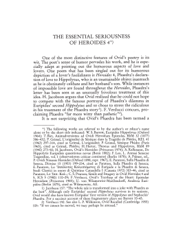 THE ESSENTIAL SERIOUSNESS OF HEROlDES 4~-)