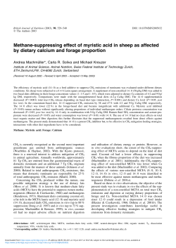 Methane-suppressing effect of myristic acid in sheep as affected by