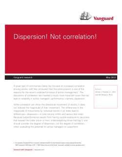 Dispersion! Not correlation!