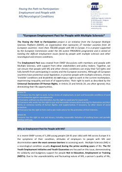 Paving the Path to Participation: Employment and People with MS