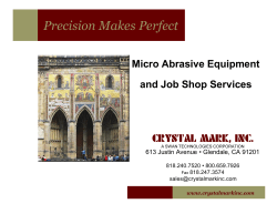 Micro Abrasive Equipment and Job Shop