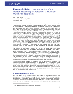 Construct validity of the Pearson Test