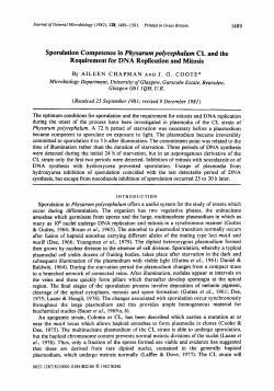Sporulation Competence in Physarum polycephalurn