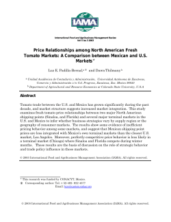 Price Relationships among North American Fresh Tomato