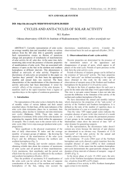 cycles and anti-cycles of solar activity