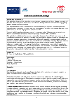 Diabetes and the Kidneys
