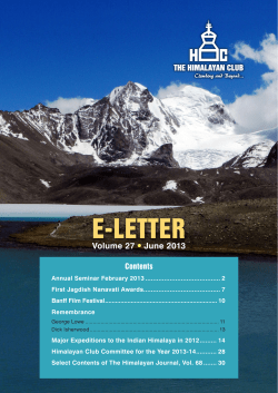 E-letter vol.27 - The Himalayan Club