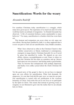 Sanctification: Words for the weary