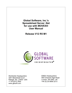Spreadsheet Server for use with Movex