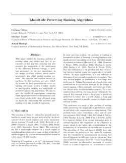Magnitude-Preserving Ranking Algorithms