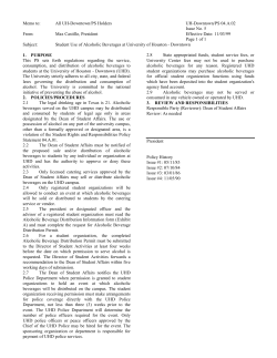 Student Use of Alcoholic Beverages at University of Houston